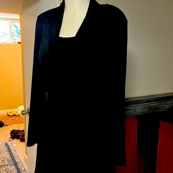 Polyester, black double breasted blazer with shoulder pads, NWT - Picture 1 of 6